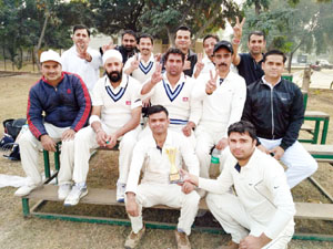 The players of SKUAST-Jammu posing for group photograph after defeating MPKV Rahori, Pune in Vice-Chancellor’s T-20 Cricket Tournament at Patiala.