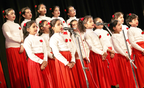 Students presenting a song while celebrating Annual Day at Doon International School in Jammu. — Excelsior/Rakesh