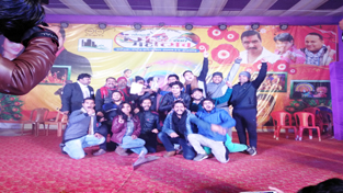 Artists of Samooh Theatre posing for a photograph after excelling in 16th Rang Mahotsav.