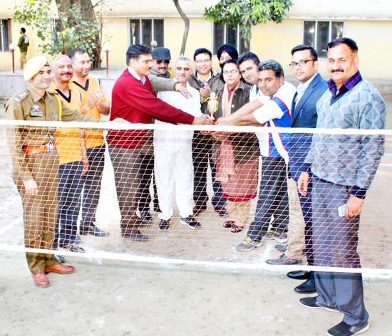 Badminton Court being inaugurated at PTTI Vijaypur on Tuesday.