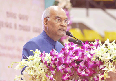 President, Ram Nath Kovind addressing at the inauguration of Anand Bhawan Museum and Learning Centre, at Cuttack, Odisha on Saturday.