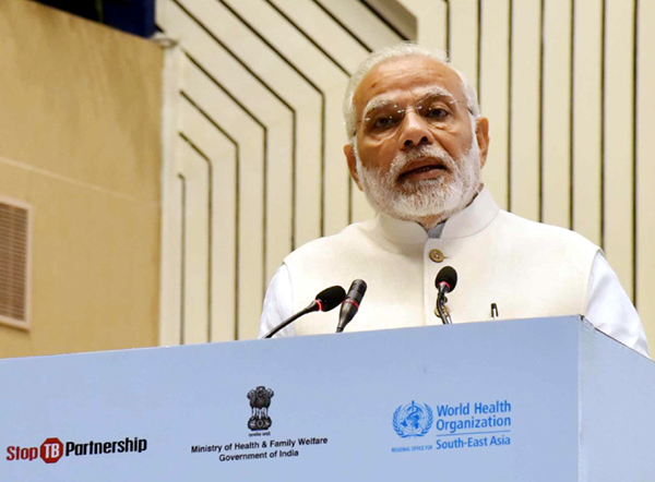 Prime Minister, Narendra Modi delivering the inaugural address at the “END TB” Summit, in New Delhi on Tuesday