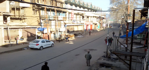 A view of bandh in Kishtwar town.