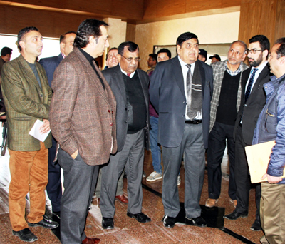 Chief Secretary BB Vyas during tour of Srinagar city on Tuesday.