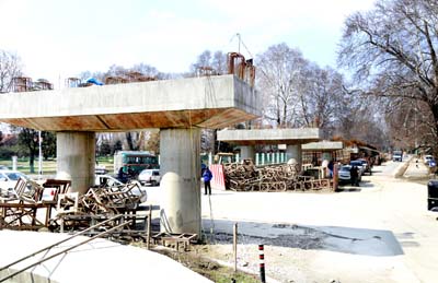 A view of incomplete Grade Separator at TRC Srinagar. -Excelsior/Shakeel