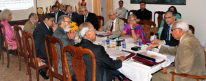 Governor N N Vohra chairing meeting of Shri Mata Vaishno Devi Shrine Board.