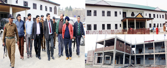 DDC Khalid Jahangir during inspection of ongoing projects in Kupwara.