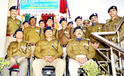 CRPF officers and officials during inauguration of operation range at Hiranagar.