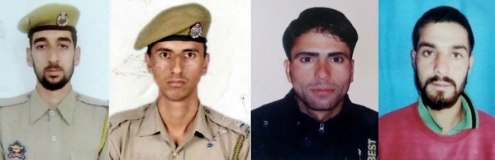 Police personnel killed in Shopian on Wednesday.