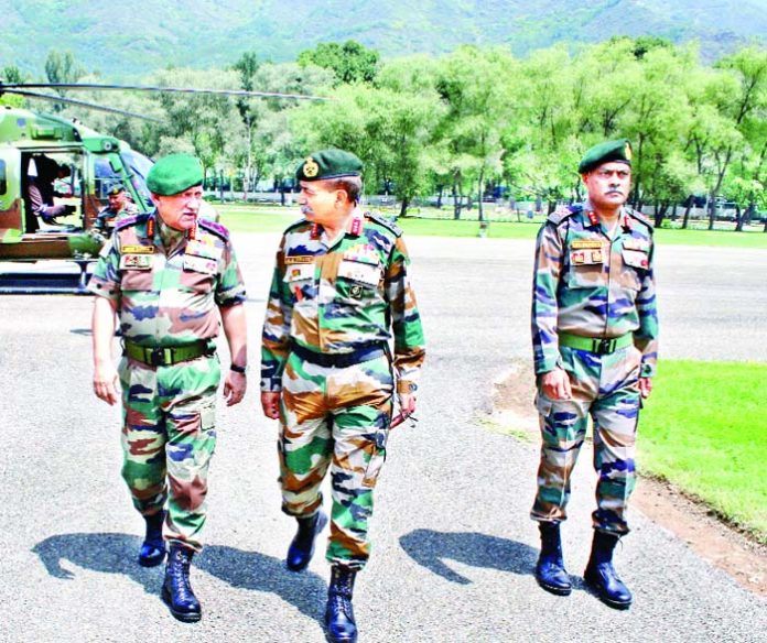 Army chief Gen Bipin Rawat in Srinagar on Friday.