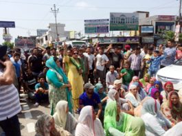 Anganwari workers and helpers during a protest in Jammu.