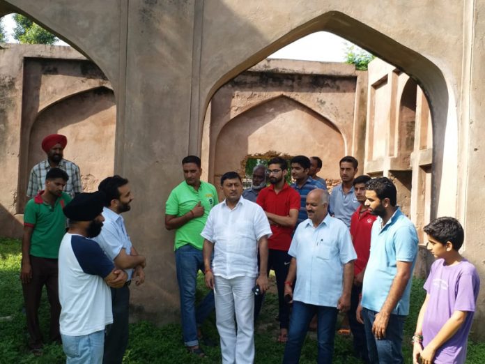 MLC, Vibodh Gupta during his visit to Chingus Fort on Tuesday.