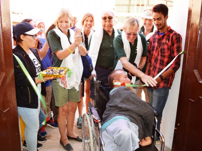 Lotus Flower Trust UK Chairman Sarah Branquinho, CEO John Hunt and others during inauguration of PAGIR Society building at Leh. -Excelsior/Morup Stanzin