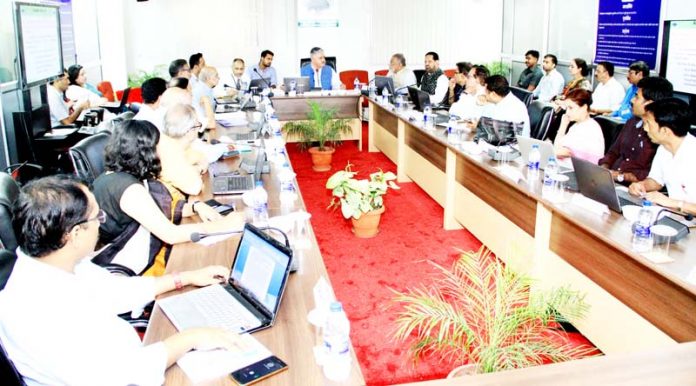 Executive Council members in a meeting of Central University of Jammu at Raya Suchani, Samba on Saturday.