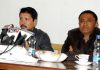 PDP Leh President Advocate Tashi Gyalson interacting with media persons at Leh. —Excelsior/Morup Stanzin