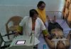 Doctors examining a patient at a multi specialty medical camp organized by Salal Power Station in Jyotipuram on Thursday.
