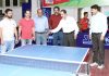 Dignitaries during inauguration of State Level Table Tennis Championship at Indoor Sports Complex MA Stadium Jammu on Sunday. -Excelsior/Rakesh