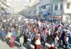 A massive rally taken out in Leh in support of UT demand on Monday. —Excelsior/Morup Stanzin