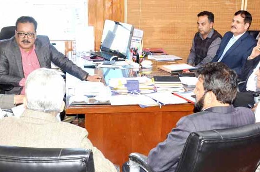 Principal Secretary Finance Navin K Choudhary chairing a meeting of High-Powered Committee in Jammu on Tuesday.