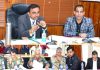 DC Ramesh Kumar chairing a meeting in Jammu on Saturday.