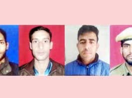 Police jawans killed in a militant attack in Shopian on Tuesday.