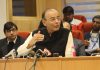 Union Finance Minister Arun Jaitley addressing a press conference after 31st Goods and Services Tax (GST) Council meeting at Vigyan Bhavan in New Delhi on Saturday. (UNI)