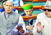 Union Home Minister Rajnath Singh and NC president Dr Farooq Abdullah speaking in Lok Sabha on Friday.