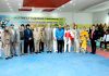 Dignitaries during inauguration of Federation Cup at IDPS Sunjwan Jammu on Sunday.