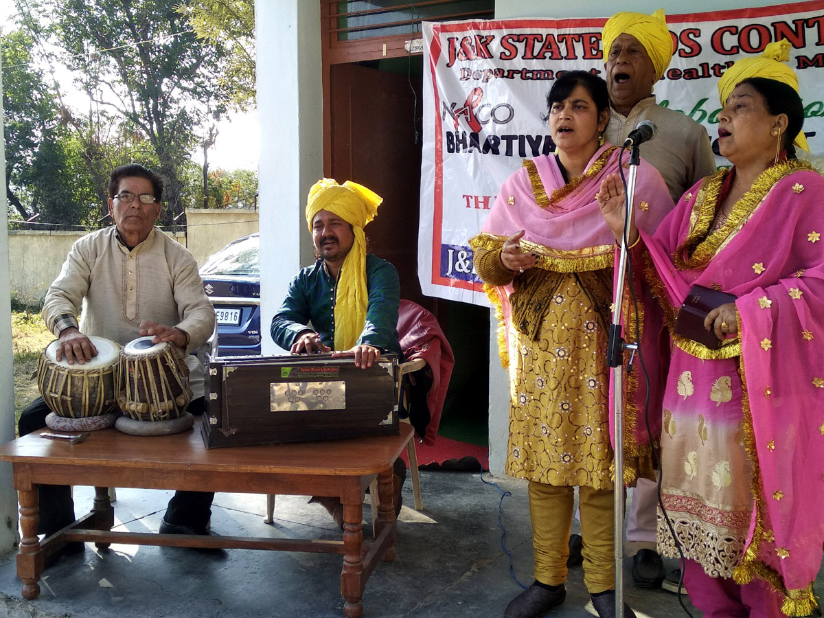 A scene of Dogri musical play 'Saneha' staged at Jammu.