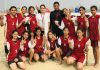 Women Kho-Kho team of JU posing for a photograph after its 2nd win.