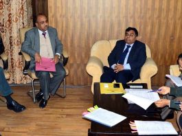 Commissioner Secretary, Forests, Ecology & Environment, Manoj Kumar Dwivedi chairing a meeting in Jammu on Tuesday.