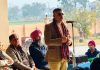 Director Food, Civil Supplies and Consumer Affairs, Amit Sharma addressing a group of youngsters at Gajansoo Marh in Jammu on Sunday.