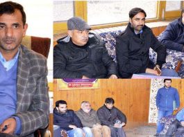 Joint Director Information Kashmir Mohammad Ashraf Hakak chairing a meeting in Srinagar on Wednesday.