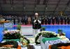 Prime Minister Narendra Modi pays tributes to the martyred CRPF jawans, who lost their lives in Pulwama terror attack at AFS Palam in New Delhi on Friday. (UNI)
