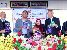 Guests at inaugural of international conference on Silk-Route at KU on Monday.