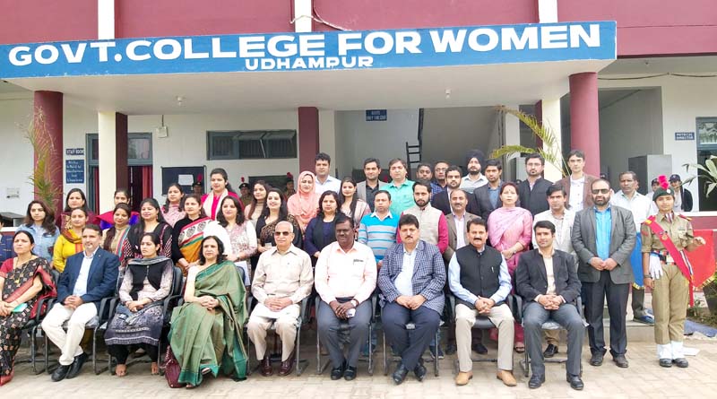 NAAC Peer Team with faculty members and staff of GCW Udhampur.
