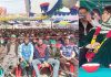 PDP president Mehbooba Mufti addressing an election rally at Larnoo, Kokernag in Anantnag on Sunday. —Excelsior/Sajad Dar