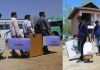 Election parties head for polling booths in Jammu (left) and Baramulla (right) on Wednesday. —Excelsior pics by Rakesh & Aabid Nabi