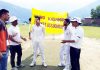 Umpires and Captains during the toss of coin at Bhaderwah on Thursday.
