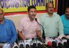 J&K Private Schools Coordination Committee members addressing a press conference at Jammu on Tuesday. -Excelsior/Rakesh