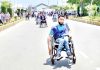 Specially-abled persons during Marathon organized by KU in Srinagar.