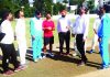 Toss of coin being held during T20 match at Sports Stadium in Poonch.