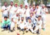 Winners ASR Kings team posing for a group photograph at GGM Science College Hostel ground on Sunday.