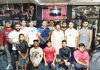 J&K Sports Powerlifting team posing for a group photograph during felicitation function.