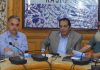Divisional Commissioner Kashmir, Baseer Ahmad Khan chairing a meeting on Tuesday.
