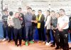 Boxing coach Anil Wadhera being honoured in Leh.