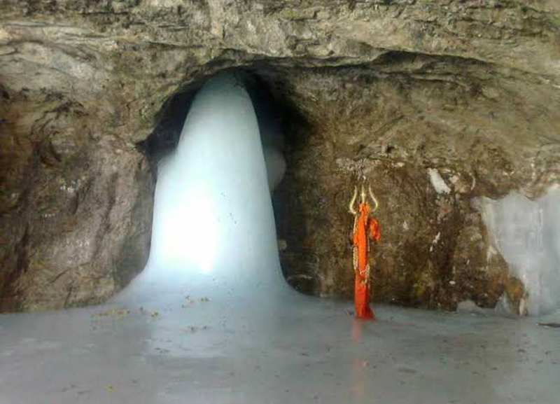 Shiv Lingam in full size at holy cave. —Excelsior/Sajjad Dar