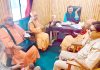 Saints of Ramakrishna Mission during a meeting with Camp Director, Nunwan Base Camp, Amit Sharma.