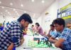 Players in action during a match of Jaiveer Singh FIDE Ratings Chess Tournament.