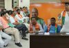 BJP Kissan Morcha leaders at a meeting at Jammu on Tuesday. —Excelsior/Rakesh